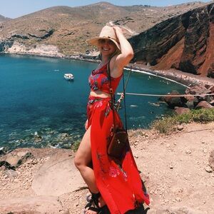 Lulus red floral two piece maxi dress